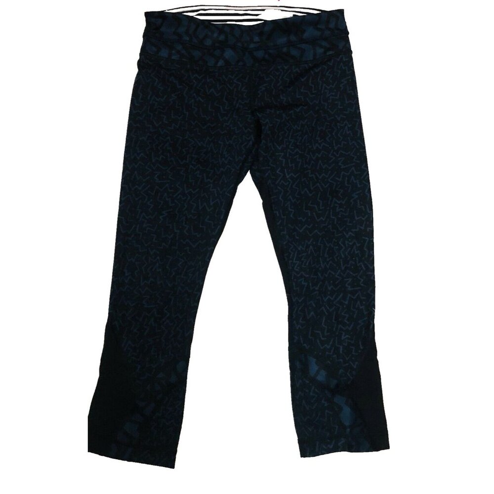 Lululemon Speed Crop leggings SW SZ 6 Seawheeze -black blue Yoga pants Mint ~ X6
